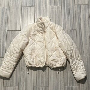 Ci Sono Cream Puffer Jacket Quilted Insulated